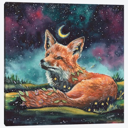 Watching The Night Canvas Print #KTF21} by Kat Fedora Canvas Artwork