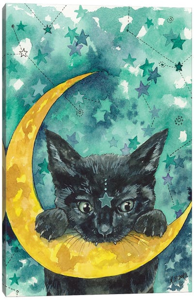 Bewitched Canvas Art Print - Crescent Moon Art