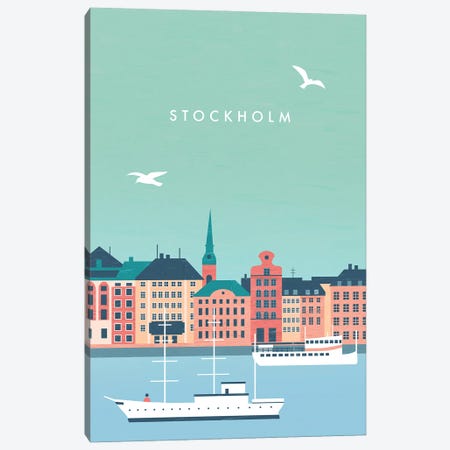 Stockholm Canvas Print #KTK28} by Katinka Reinke Art Print