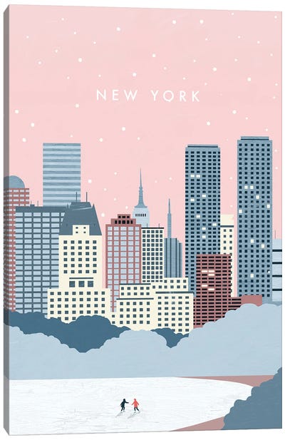 New York Winter Canvas Art Print - Katinka Reinke