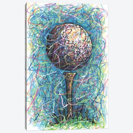 Golf Tee Canvas Print #KTM11} by Kitslam Canvas Art