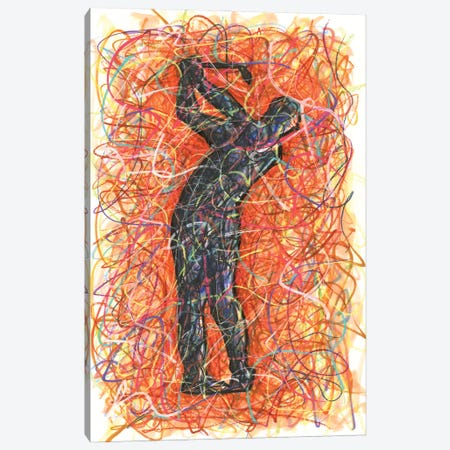 Swinging Golf Club Canvas Print #KTM13} by Kitslam Canvas Wall Art
