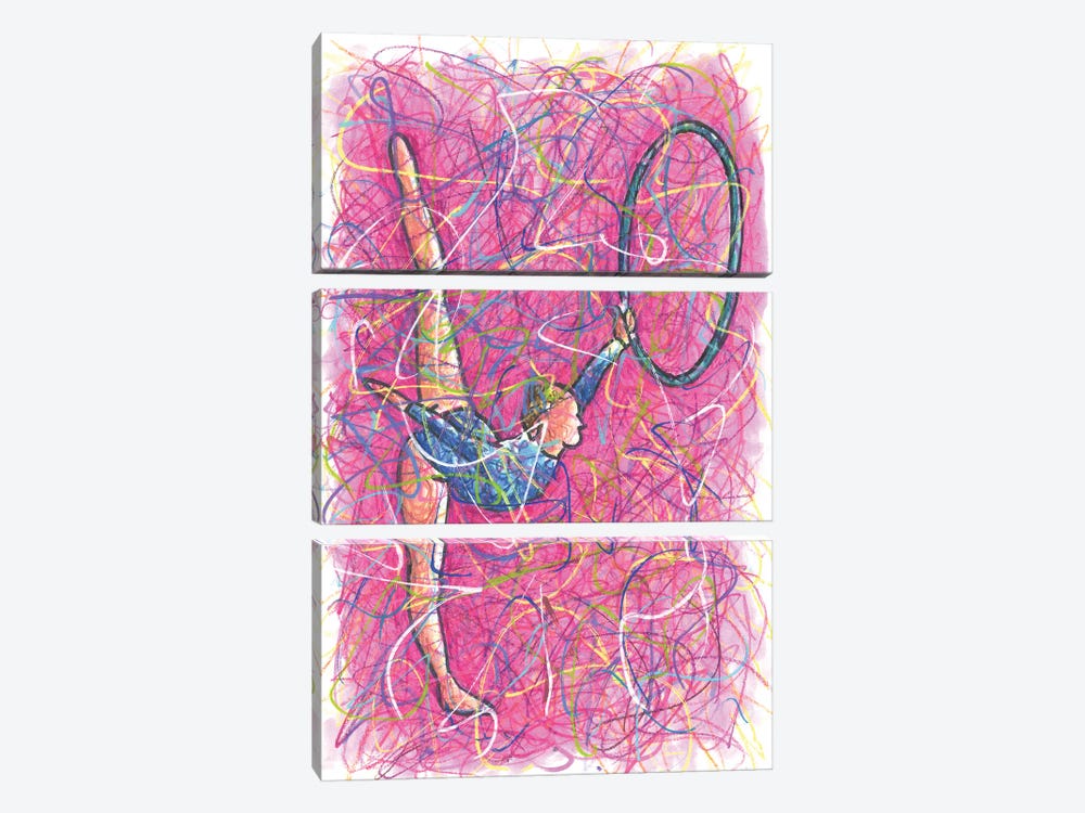 Gymnastic Pose by Kitslam 3-piece Canvas Wall Art