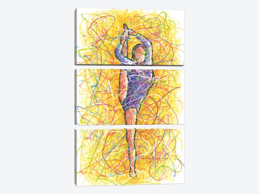 Gymnastics Splits by Kitslam 3-piece Canvas Artwork