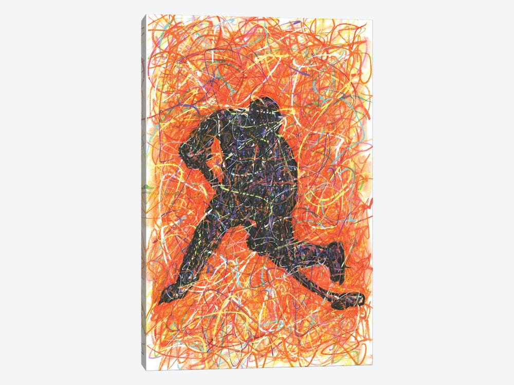 Hockey Player Slapshot by Kitslam 1-piece Art Print
