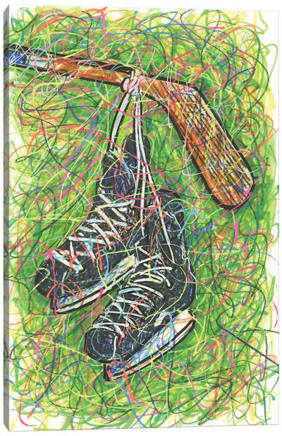 Hockey Skates Canvas Art Print - Hockey Art