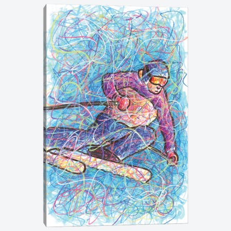 Downhill Skiing Canvas Print #KTM27} by Kitslam Canvas Artwork