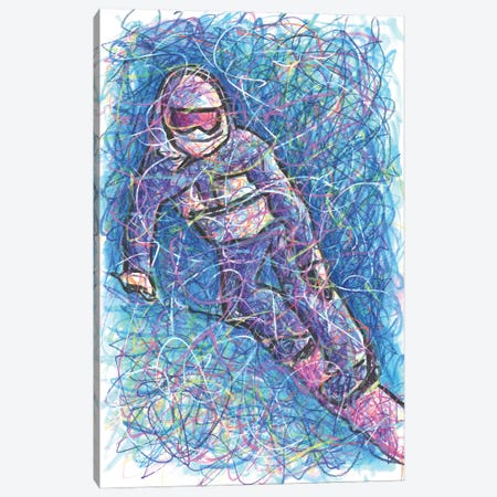 Snowboarding Carve Canvas Print #KTM31} by Kitslam Canvas Art