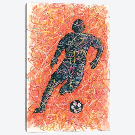 Male Soccer Player Canvas Print #KTM33} by Kitslam Canvas Wall Art