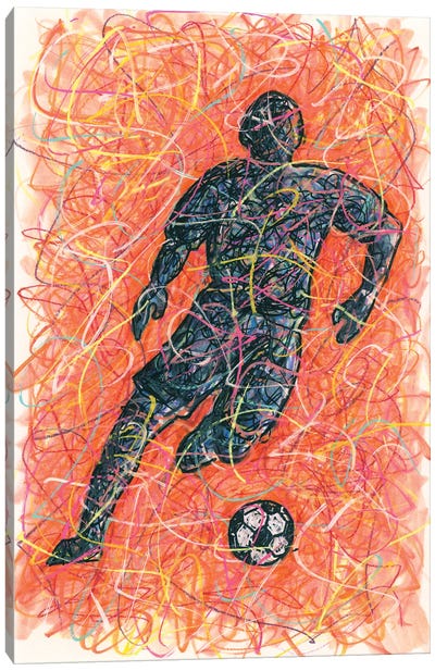 Male Soccer Player Canvas Art Print - Kitslam