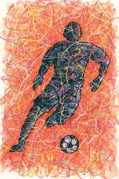 Kids Sports Art: Male Soccer Player by Kitslam