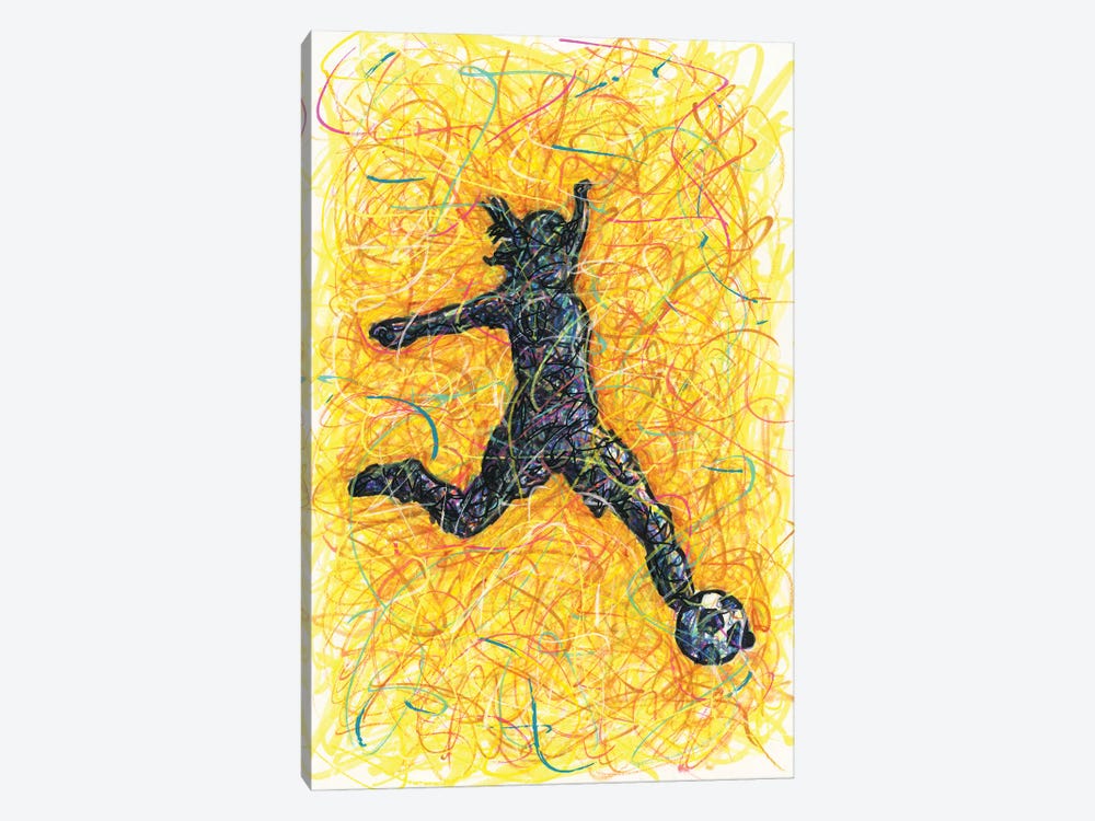 Female Soccer Goal by Kitslam 1-piece Art Print