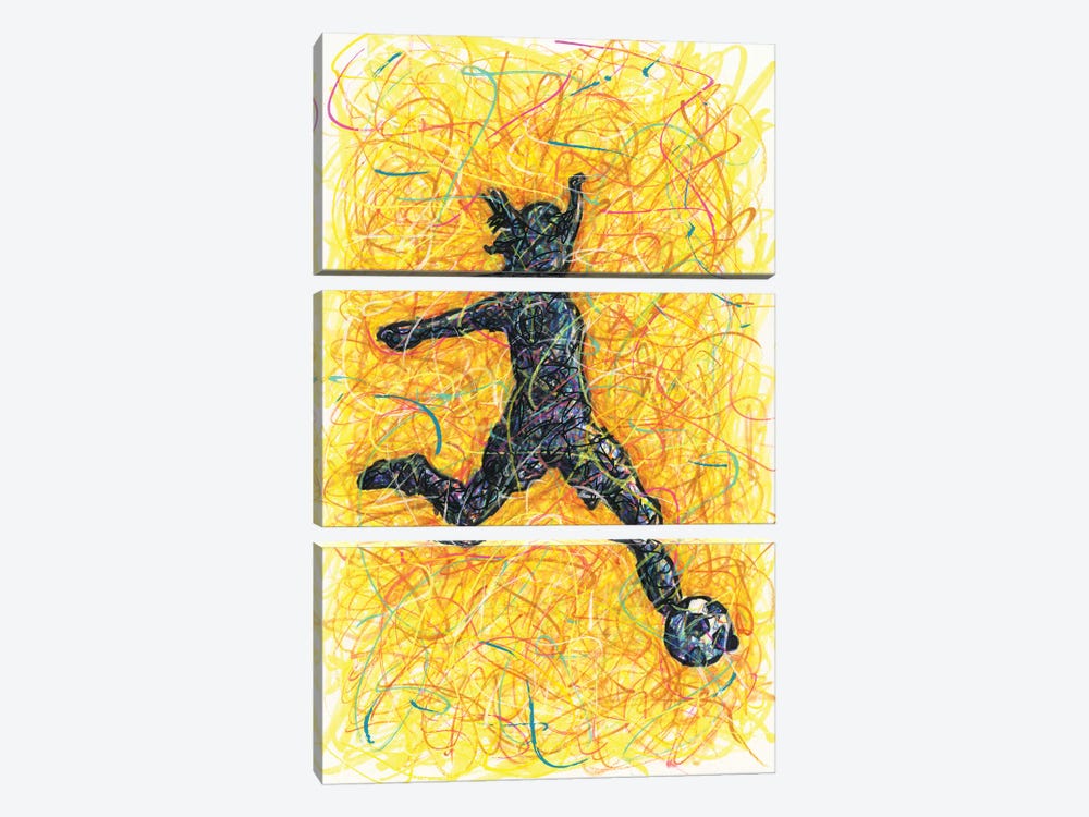 Female Soccer Goal by Kitslam 3-piece Art Print