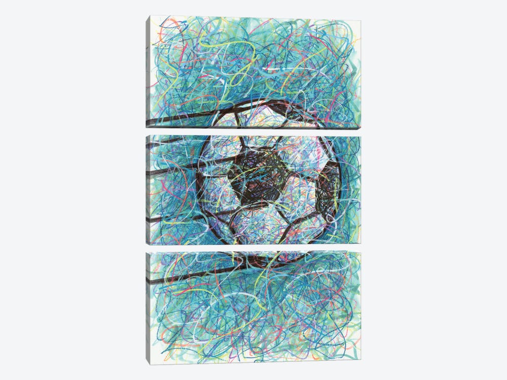 Soccer Shot by Kitslam 3-piece Canvas Wall Art