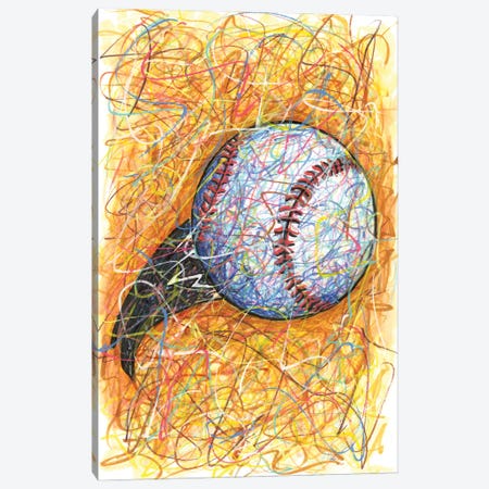 Baseball Hit Canvas Print #KTM37} by Kitslam Canvas Art Print