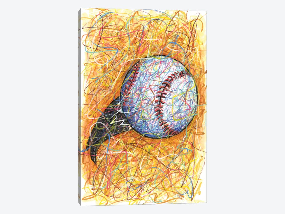 Baseball Hit by Kitslam 1-piece Canvas Print