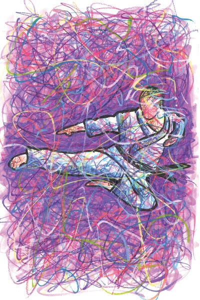 Karate Kick by Kitslam art print