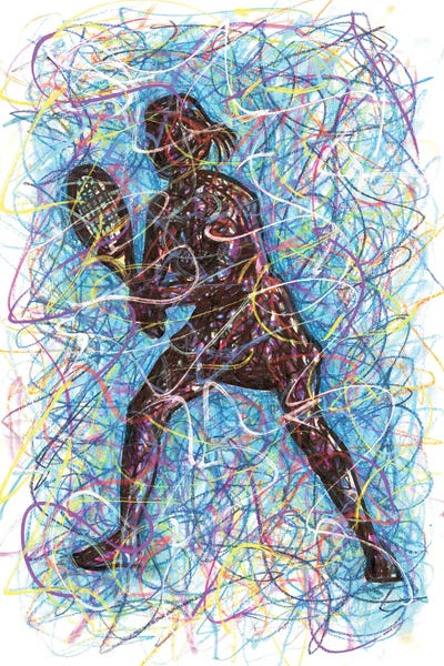 Female Tennis Player by Kitslam multi panel art