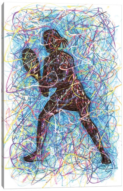 Female Tennis Player Canvas Art Print - Kitslam