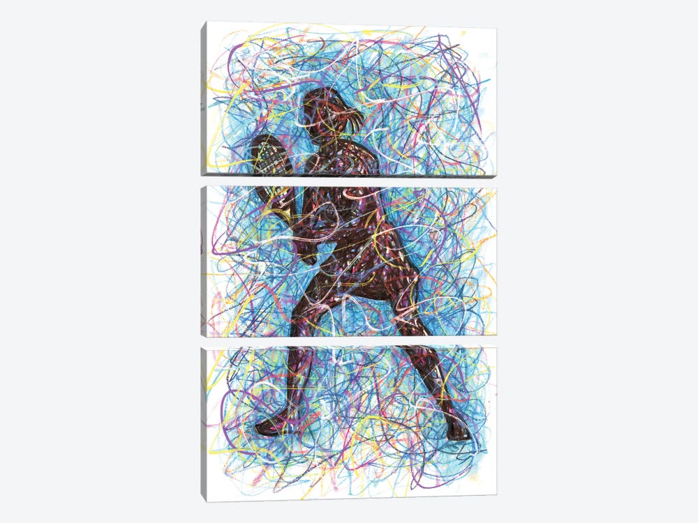 Female Tennis Player by Kitslam 3-piece Canvas Art