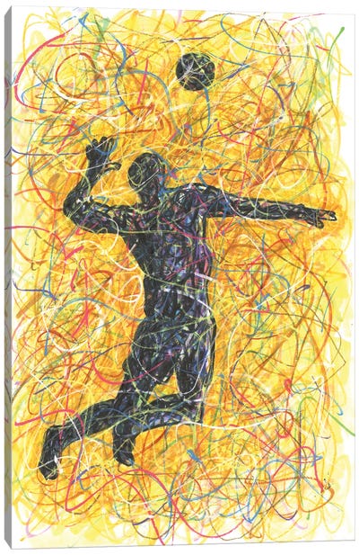 Volleyball Spike Canvas Art Print - Kitslam