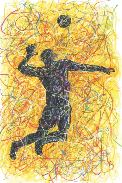Kids Sports Art: Volleyball Spike by Kitslam