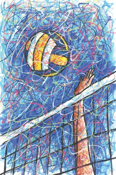 Kids Sports Art: Volleyball Net by Kitslam