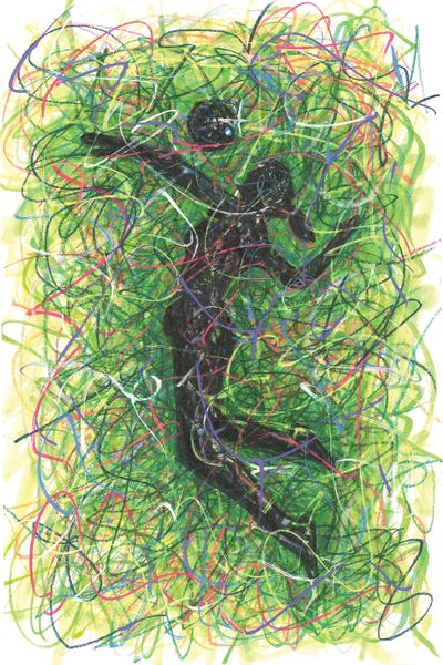 Kids Sports Art: Female Volleyball Player by Kitslam