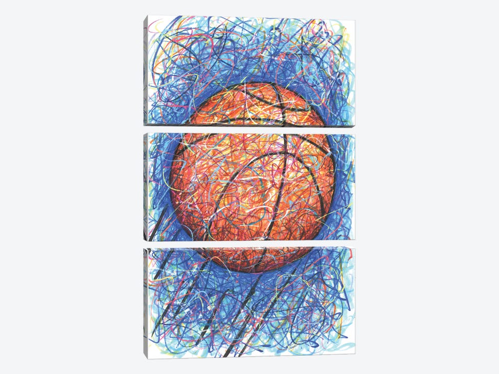 Basketball Shot by Kitslam 3-piece Canvas Art Print