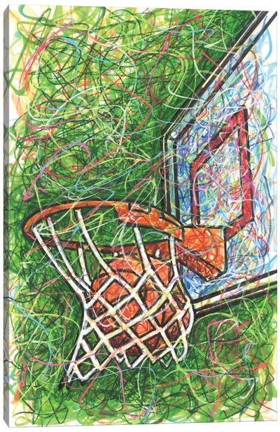 Basketball Hoop Canvas Art Print - Basketball Art