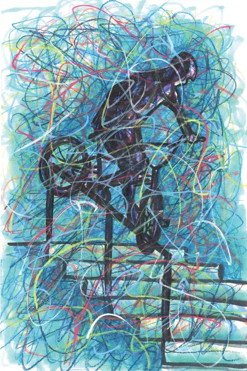 Bmx Handrail Trick by Kitslam wall art