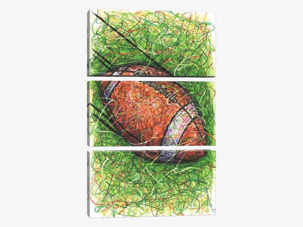 Football Pass by Kitslam 3-piece Canvas Print