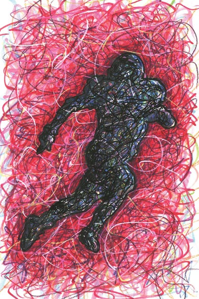 Kids Sports Art: Football Running Back by Kitslam