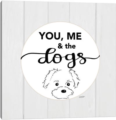 You, Me & the Dogs Canvas Art Print - Karen Tribett