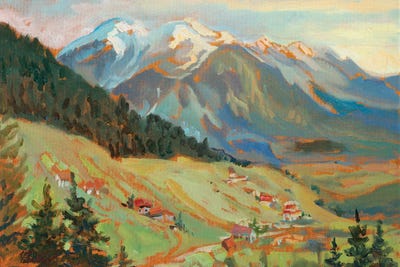 Alpine Village View by Katharina Valeeva canvas print