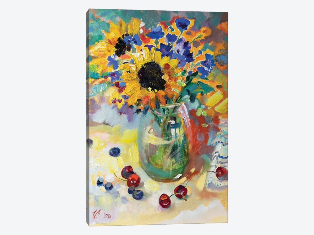 Summer Bouquet In Glass Vase by Katharina Valeeva 1-piece Canvas Art