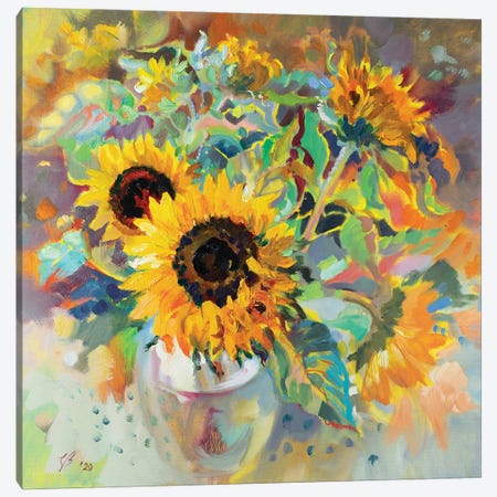 Sunflowers Canvas Print #KTV105} by Katharina Valeeva Canvas Art Print