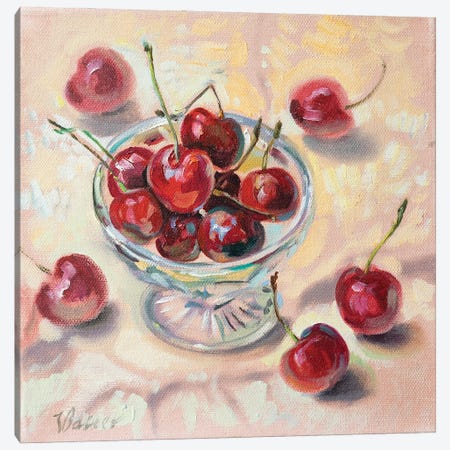 Sweet Cherry Canvas Print #KTV109} by Katharina Valeeva Canvas Artwork