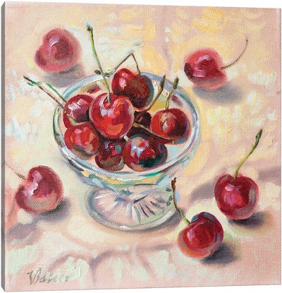 Sweet Cherry Canvas Art Print - Katharina Valeeva