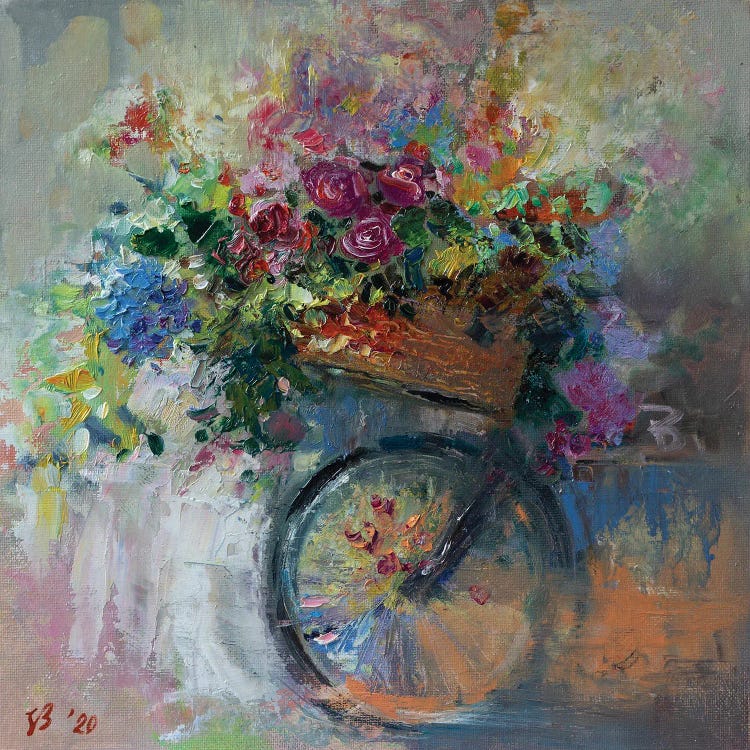 Bicycle Basket With Flowers