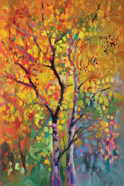 Birch Forest In Autumn by Katharina Valeeva canvas print