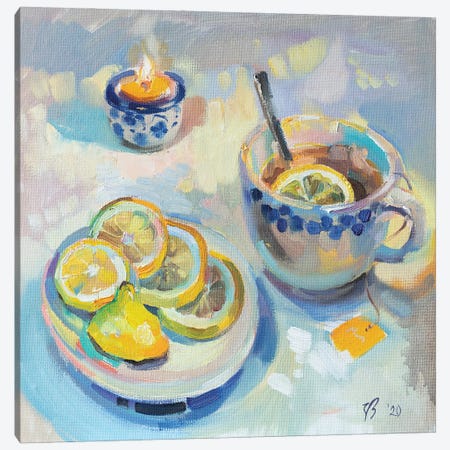 Tea With Lemon Canvas Print #KTV110} by Katharina Valeeva Canvas Art Print