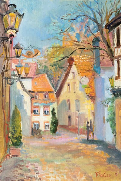 Town In Spring by Katharina Valeeva canvas print