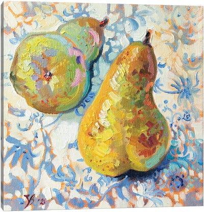 Two Pears Canvas Art Print - Katharina Valeeva