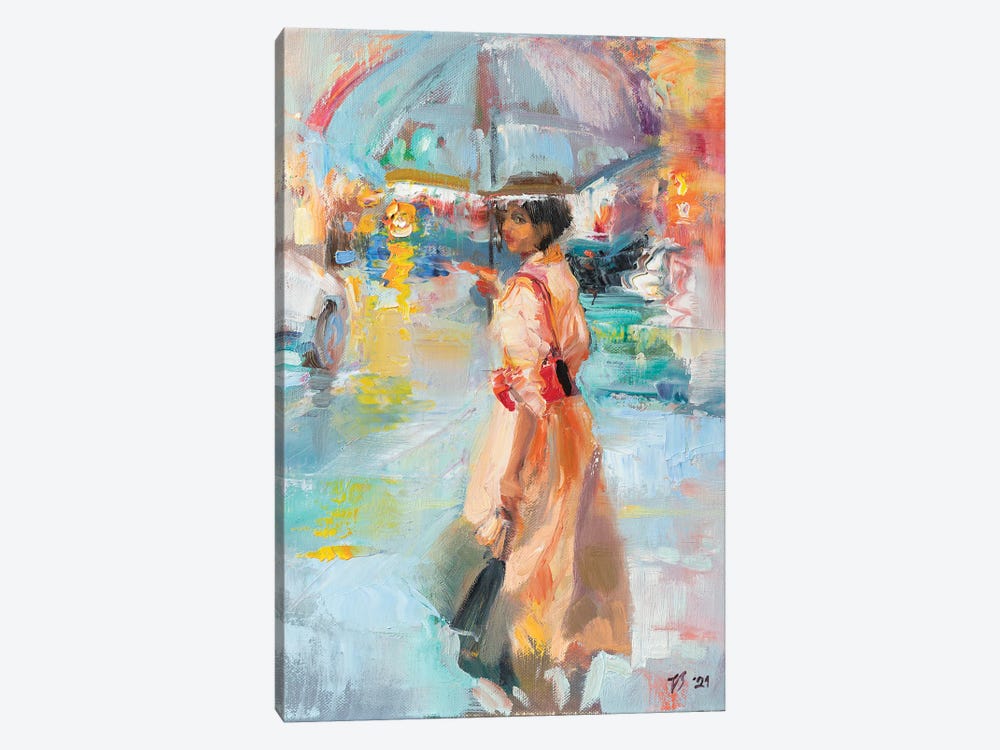 Unknown Girl Under The Umbrella by Katharina Valeeva 1-piece Canvas Art