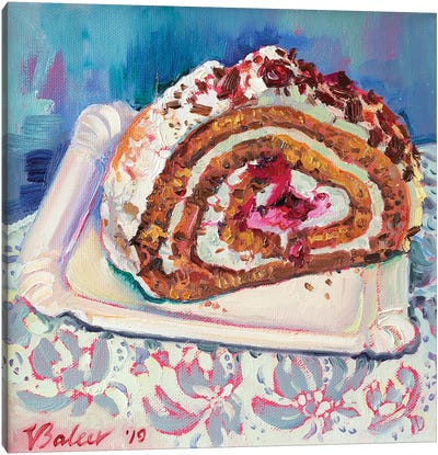 Black Forest Cherry Pie Canvas Art Print - Cake & Cupcake Art