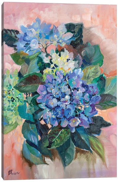 Blue Hydrangea Canvas Art Print - Katharina Valeeva