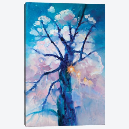 Blue Tree Canvas Print #KTV16} by Katharina Valeeva Canvas Artwork