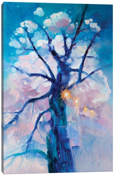 Blue Tree Canvas Art Print - Katharina Valeeva