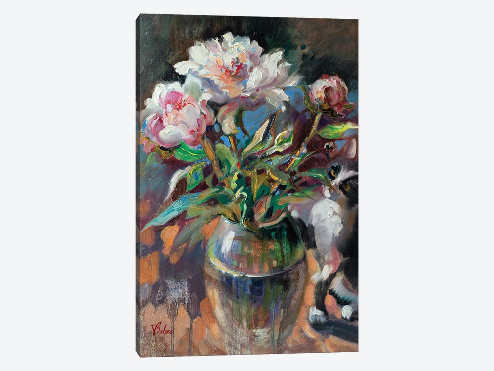 Bouquet Of Pink Peonies by Katharina Valeeva 1-piece Canvas Art Print
